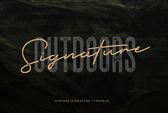 Outdoors Signature Font Poster 1