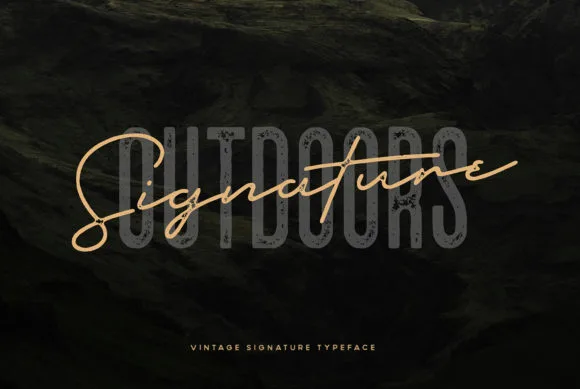 Outdoors Signature Font Outdoors Signature Font Poster 1