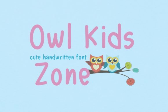 Owl Kids Zone Font Poster 1