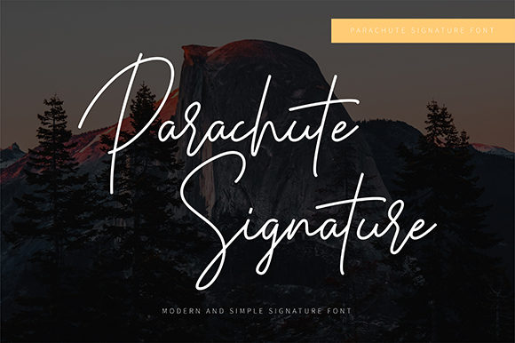 Parachute Signature Font Poster 1