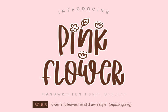 Pink Flower Font Poster 1