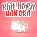 Pink Horn Unicorn Font Poster 1