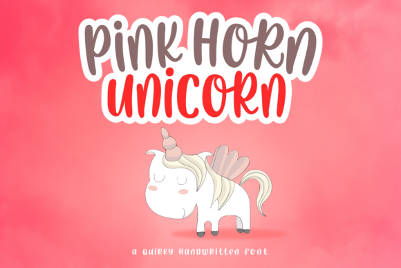 Pink Horn Unicorn Font Poster 1