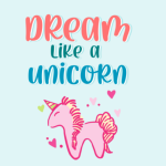 Pink Horn Unicorn Font Poster 2