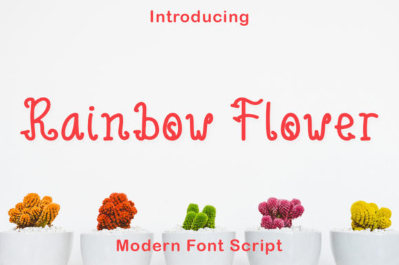 Rainbow Flower Font Poster 1