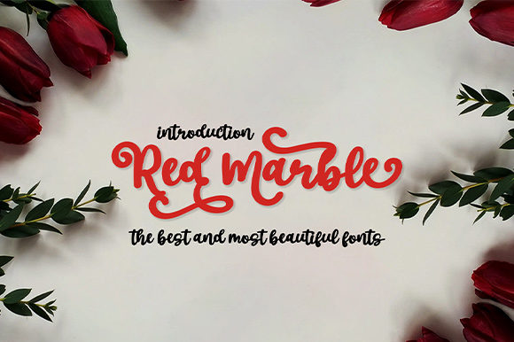 Red Marble Font Poster 1