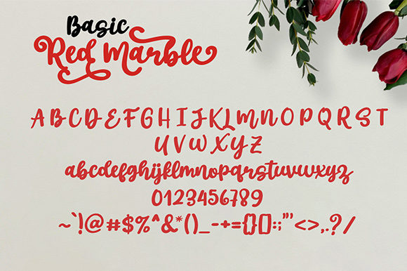 Red Marble Font Poster 2