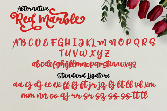 Red Marble Font Poster 3
