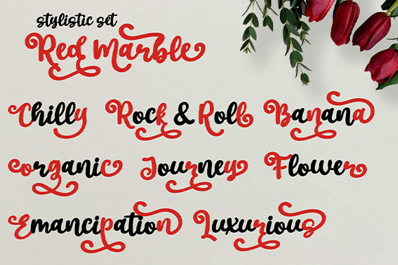 Red Marble Font Poster 4
