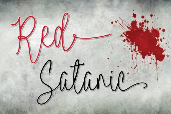 Red Satanic Font Red Satanic Font Poster 1