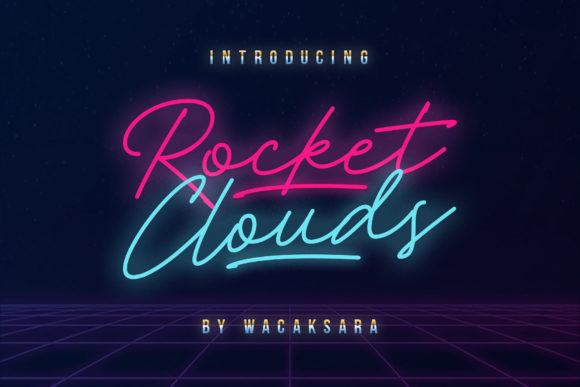Rocket Clouds Font Poster 1