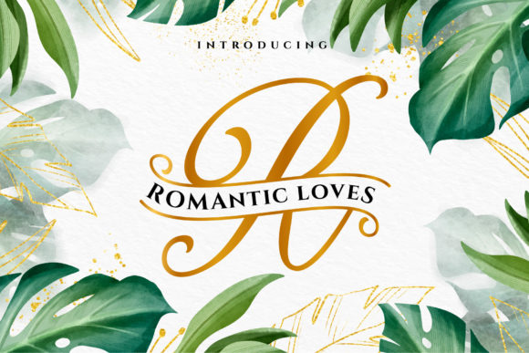 Romantic Loves Monogram Font Poster 1
