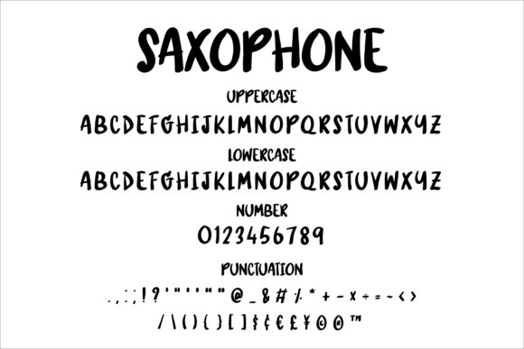 Saxophone Font Poster 3