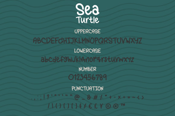 Sea Turtle Font Poster 3
