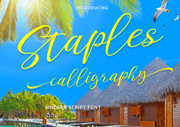 Staples Calligraphy Font Poster 1