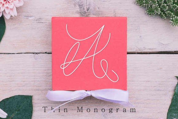 Thin Monogram Font Poster 1