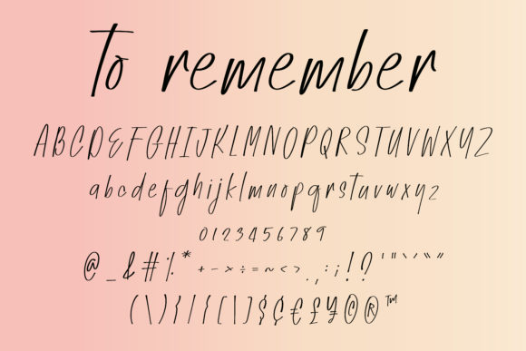 To Remember Font Poster 8