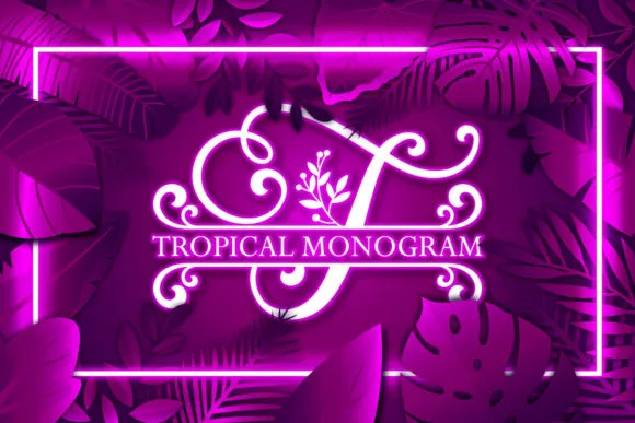 Tropical Monogram Font Tropical Monogram Font Poster 1