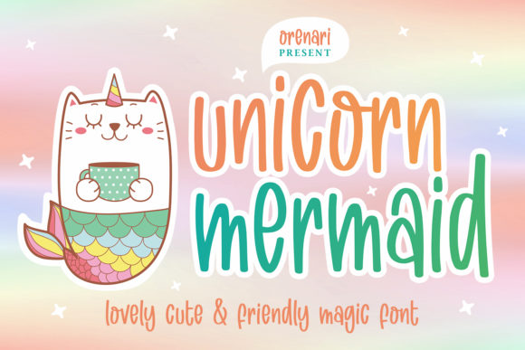 Unicorn Mermaid Font Poster 1