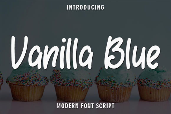 Vanilla Blue Font Poster 1