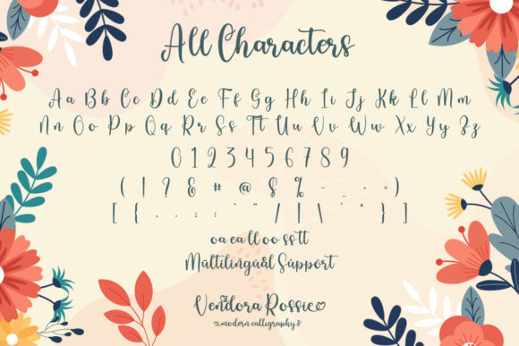 Vendora Rossie Font Poster 10