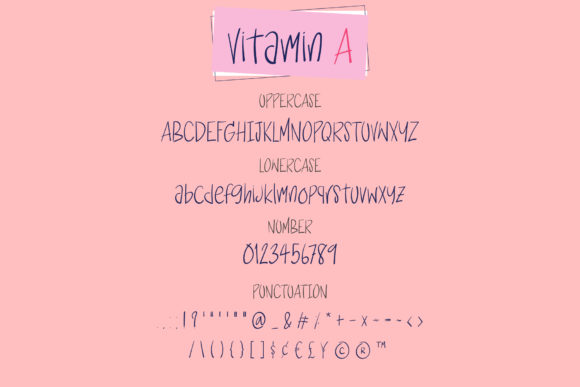 Vitamin a Font Poster 3