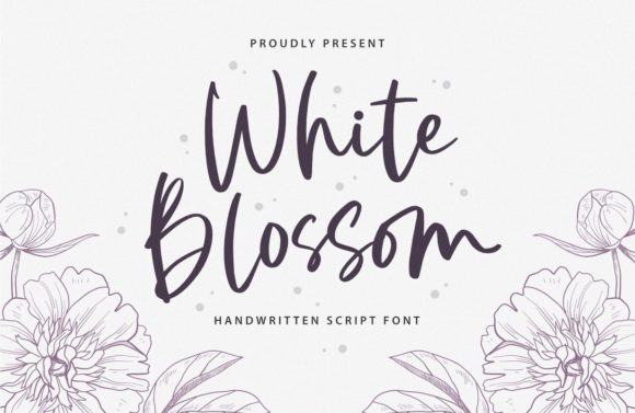 White Blossom Font Poster 1