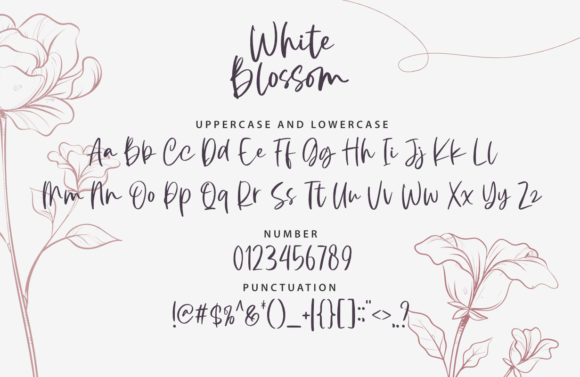 White Blossom Font Poster 3