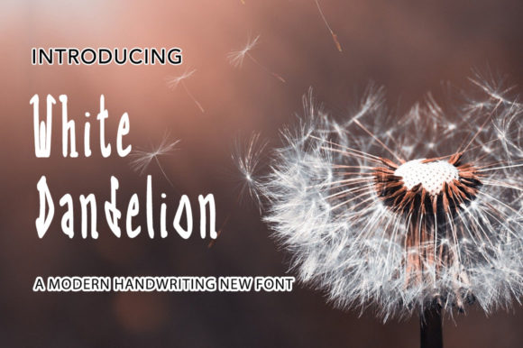 White Dandelion Font Poster 1