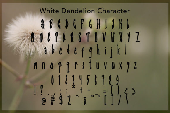 White Dandelion Font Poster 5