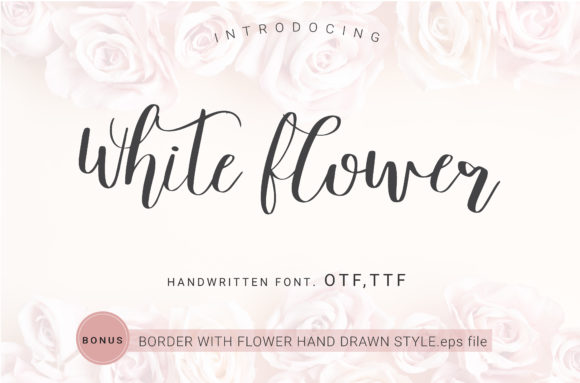White Flower Font Poster 1