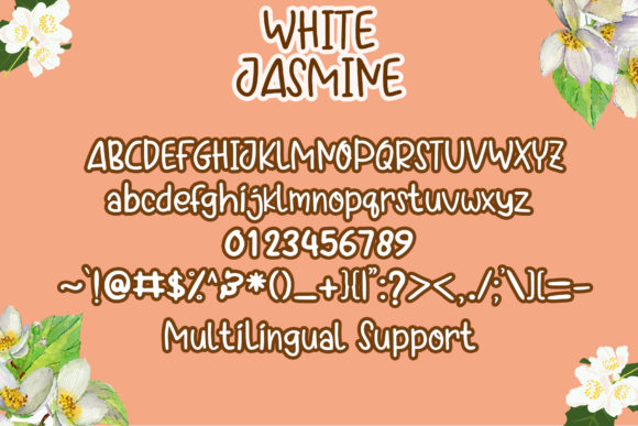 White Jasmine Font Poster 6