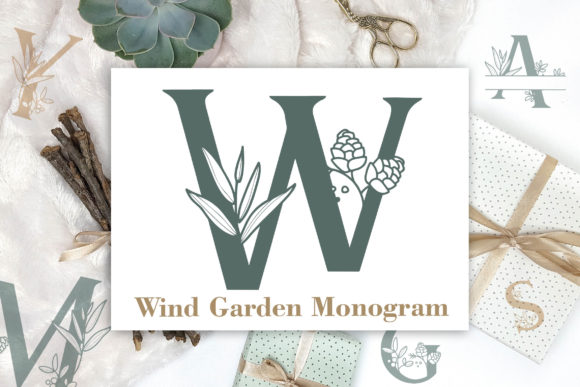 Wind Garden Monogram Font Poster 1