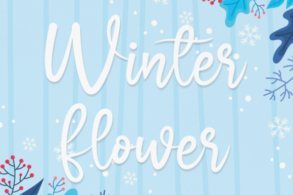 Winter Flower Font Poster 1