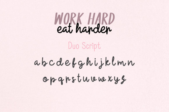 Work Hard Eat Harder Font Poster 4