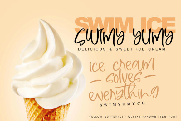 Yellow Butterfly Font Poster 8