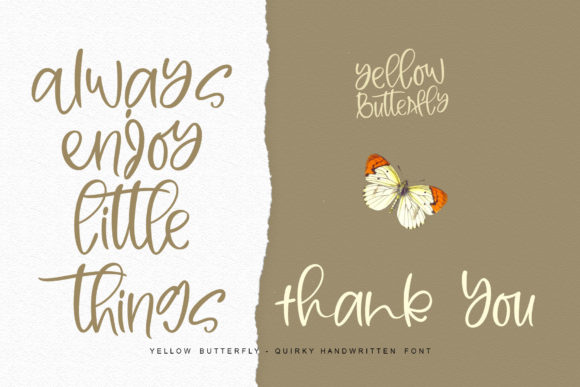 Yellow Butterfly Font Poster 9