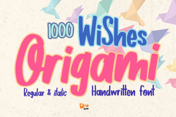 1000 Wishes Origami Font Poster 1