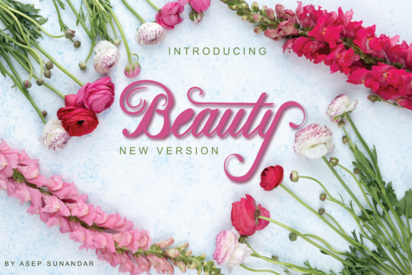 Beauty Pink Flowers Font