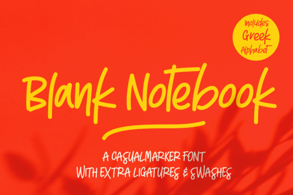 Blank Notebook Font
