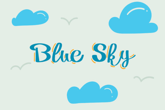 Blue Sky Font Poster 1