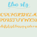 Blue Sky Font Poster 3