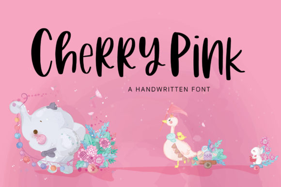 Cherry Pink Font Poster 1