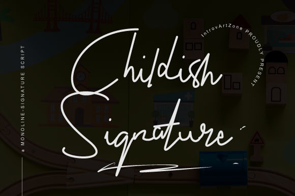 Childish Signature Font Poster 1