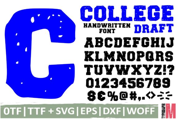 College Draft Font Poster 1