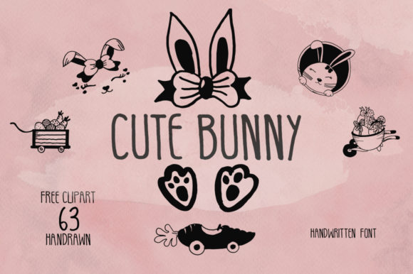Cute Bunny Font Poster 1