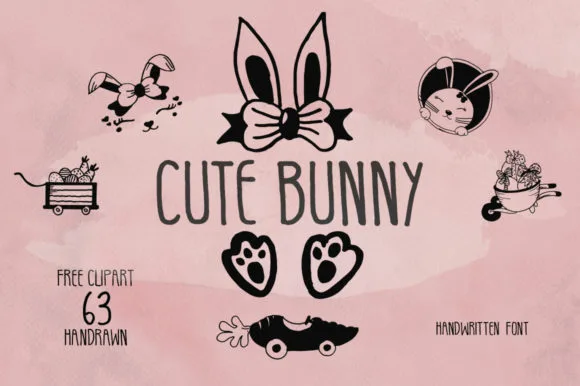Cute Bunny Font Cute Bunny Font Poster 1