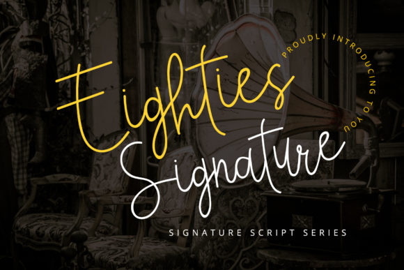 Eighties Signature Font Poster 1