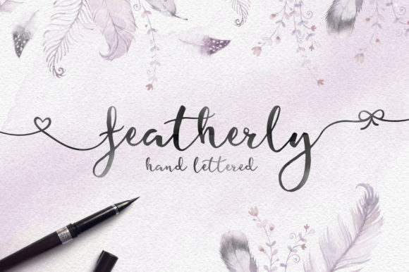 Featherly Hand Lettered Font Poster 1