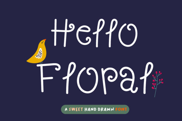 Hello Floral Font Poster 1